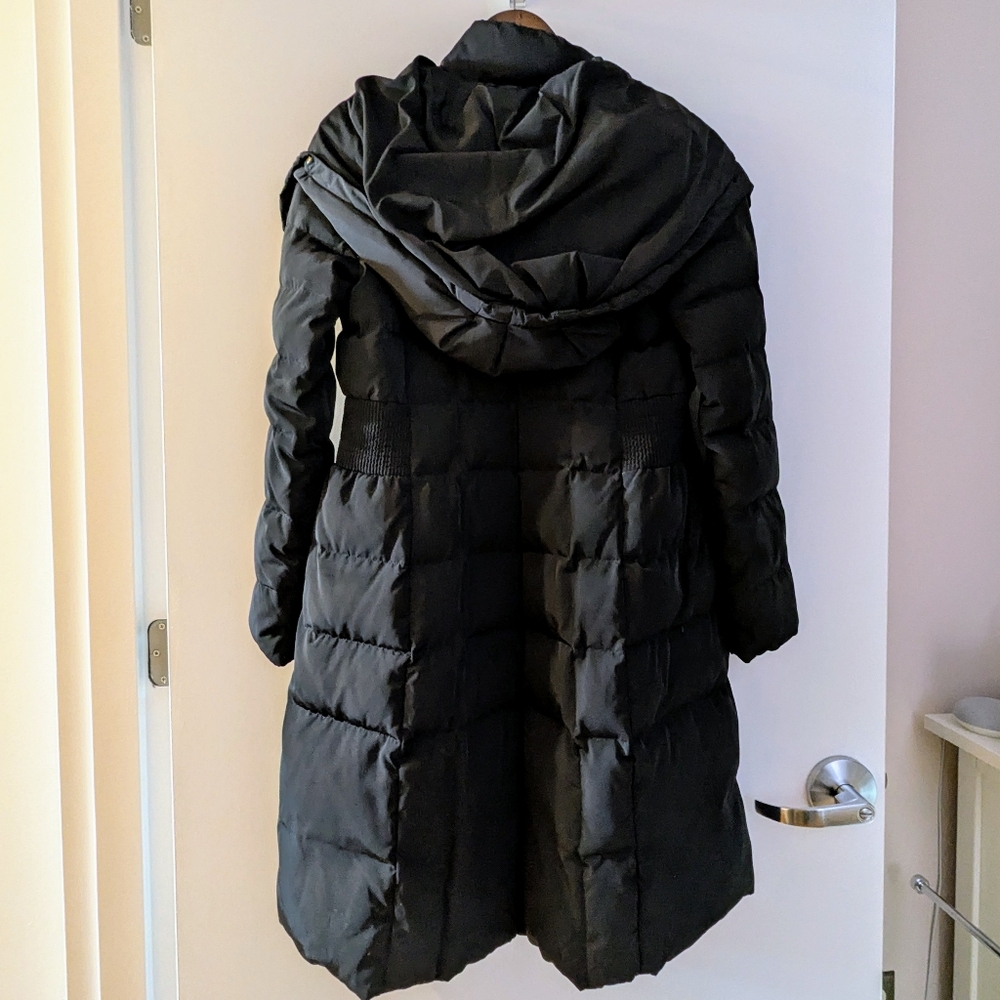 Cole Haan Bib Insert Down and Feather Fill Coat Black Petite Small - Picture 5 of 9